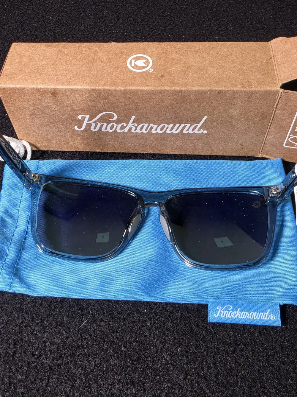 NWT Knockaround Fast Lanes Sport Polarized Sunglasses - Clear Grey/Green Moonshi